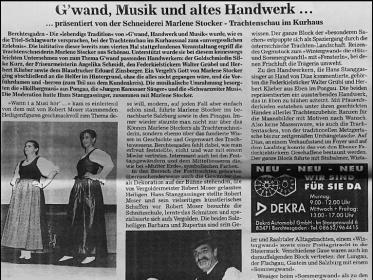 Gwand- Musik und Handwerk