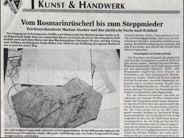 Vom Rosmarinrüscherl bis zum Steppmieder